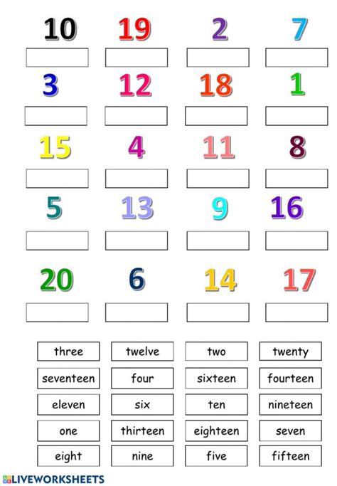 live worksheets numbers 1 20.